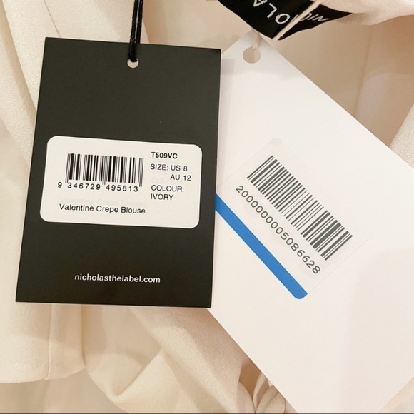 Nicholas Valentine Crepe Blouse in Ivory - Picture 9 of 10